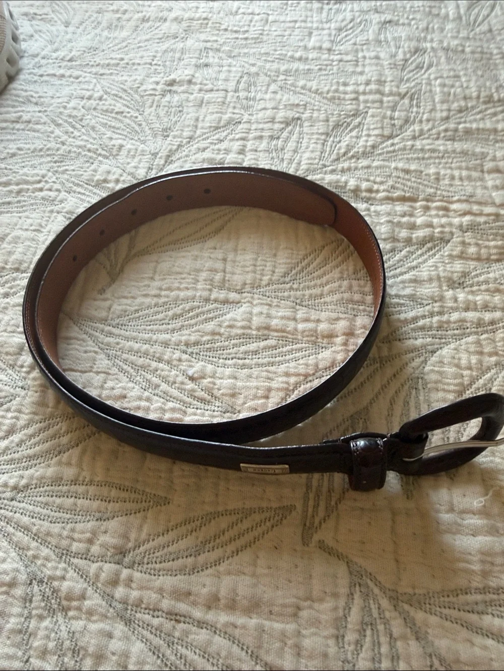 Vintage Lauren Ralph Lauren Brown Croc-Embossed Leather Belt; XL